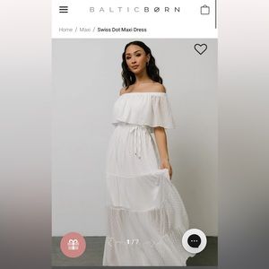 Baltic Born White Off-the-shoulder maxi dress - new with tags!